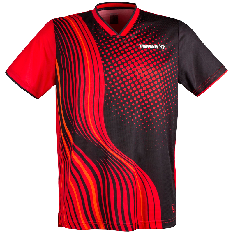 Tibhar T-shirt L2 River. Svart/röd